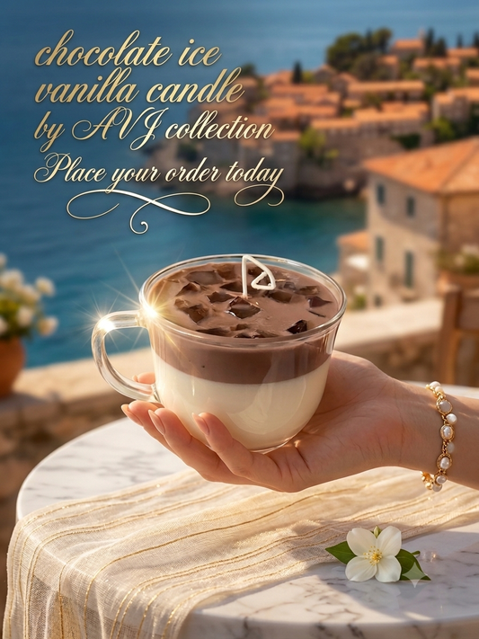 Iced Mocha Candle | Chocolate Vanilla Coffee Candle in a Glass Mug