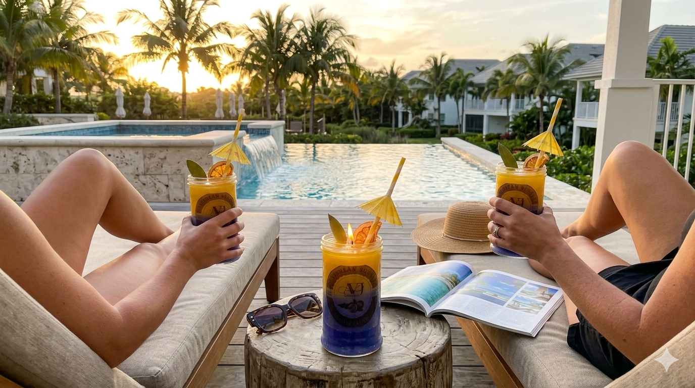 Caribbean Sunrise Cocktail Candle – Tropical Luxury