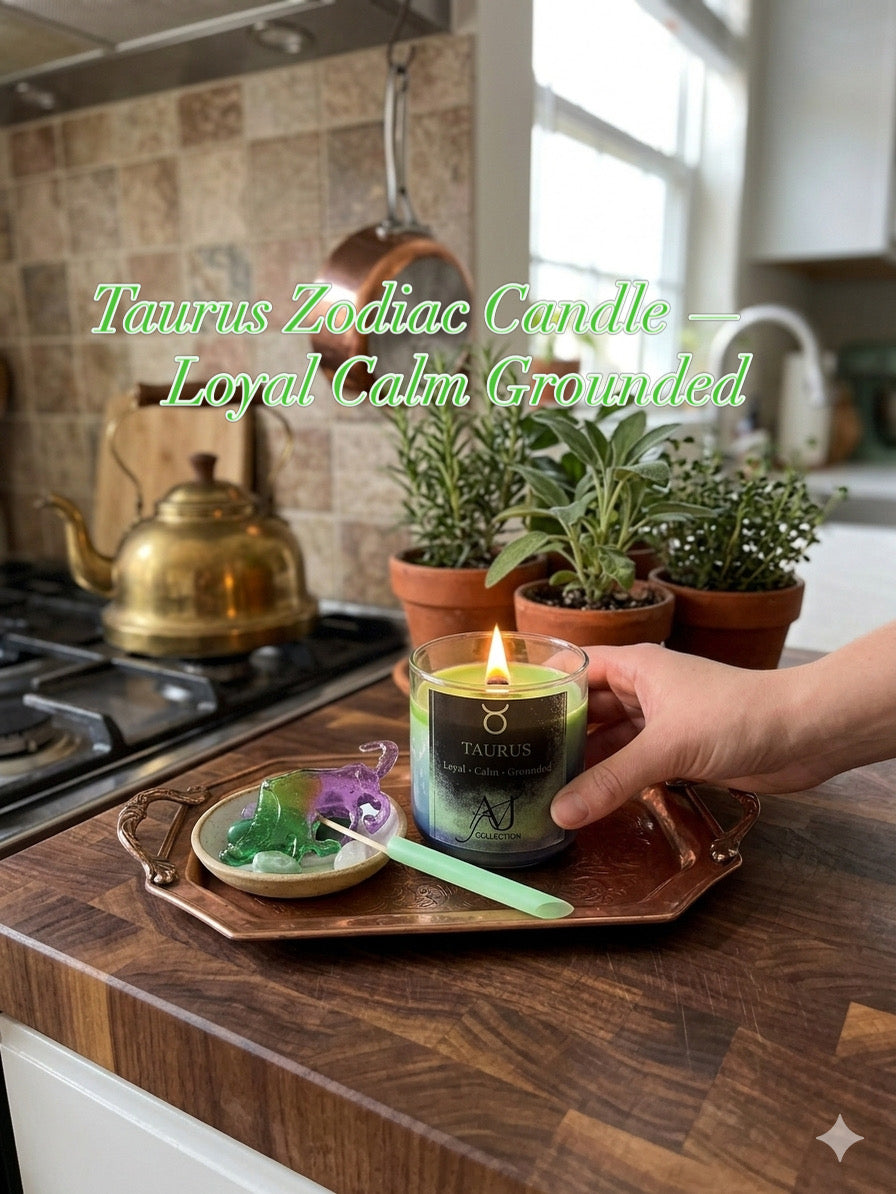 Taurus Zodiac Candle Loyal Calm Grounded