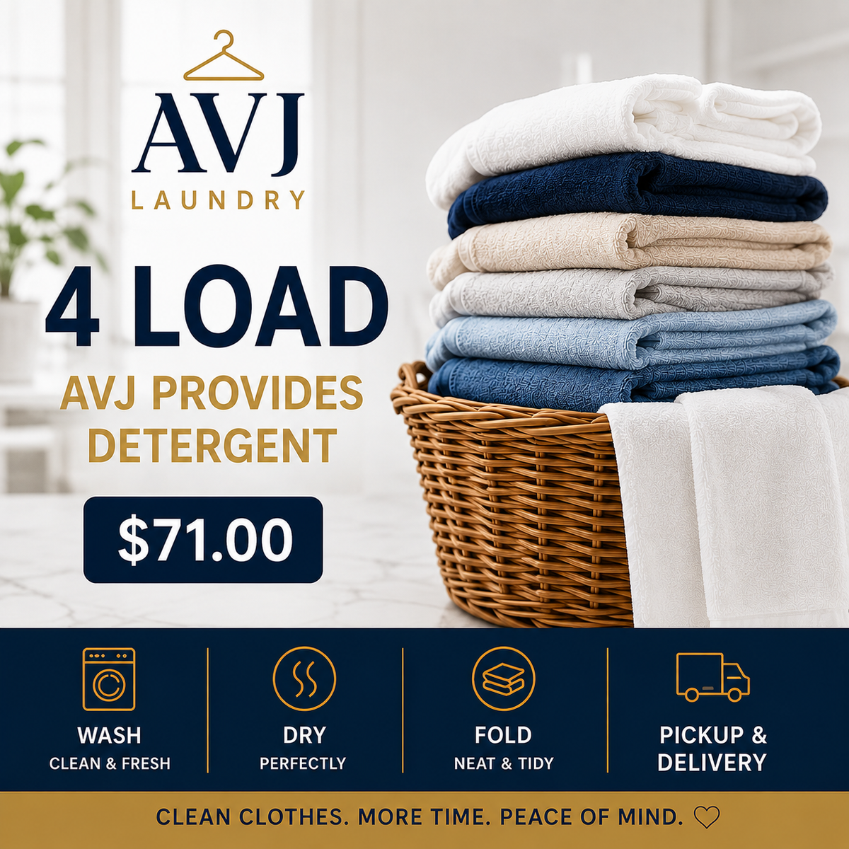 AVJ Laundry – Wash, Dry & Fold Service