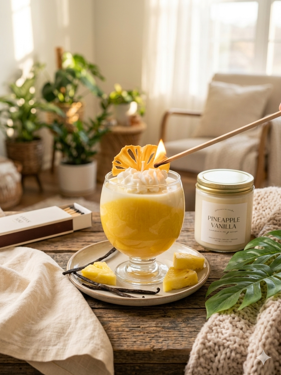 Pineapple Vanilla Dream Candle | Tropical Luxury Soy Candle