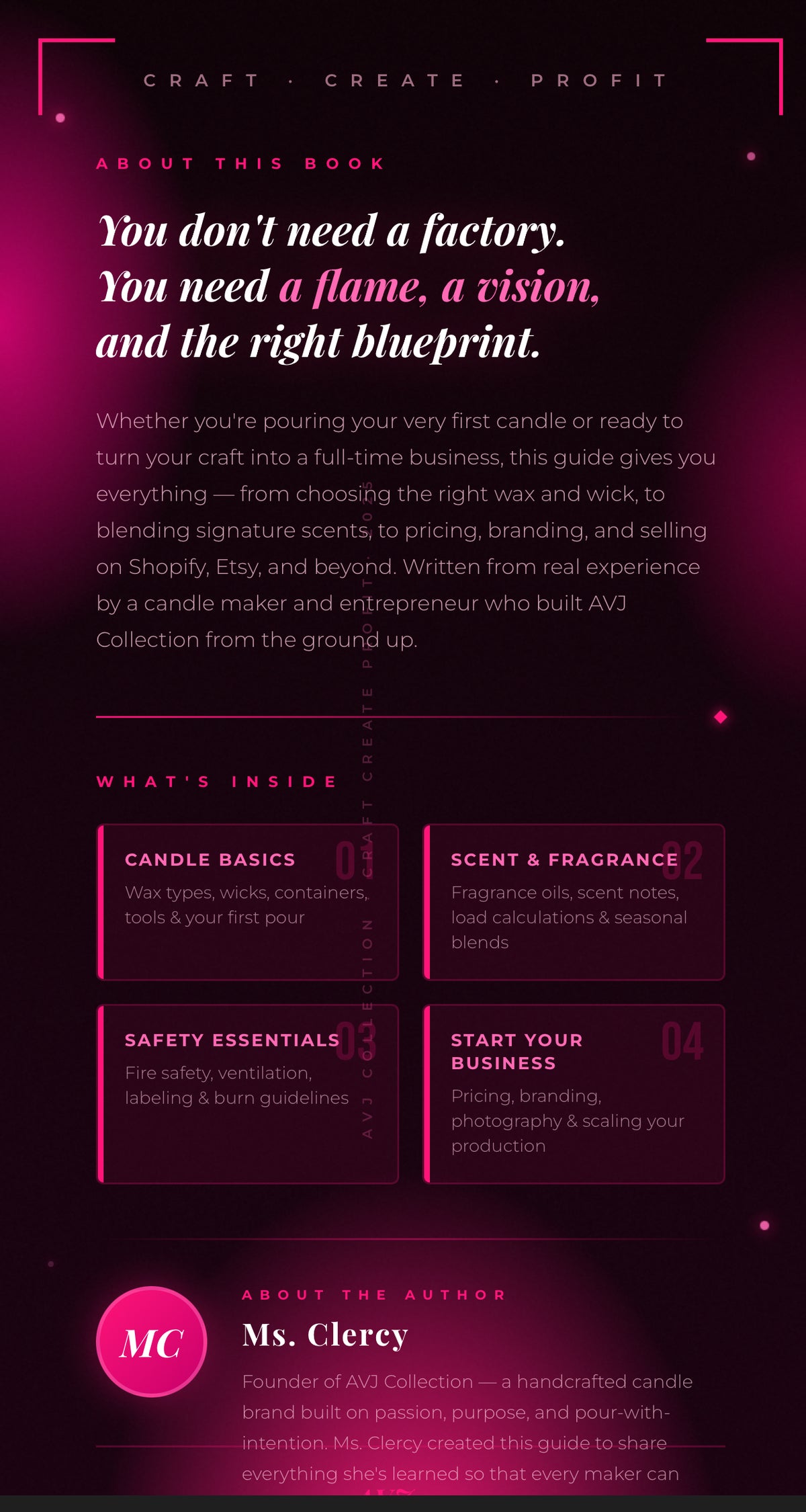 Digital product Craft, Create & Profit: Your Complete Candle Making Blueprint | AVJ Collection by Ms. Clercy
