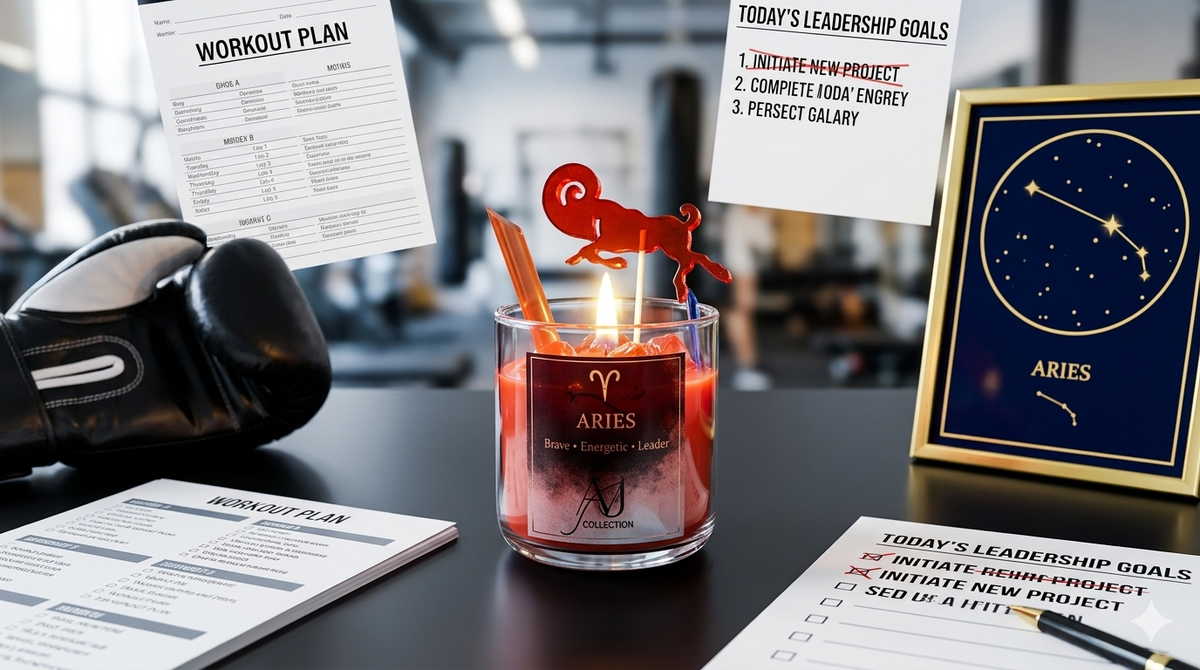 Aries ♈ Brave, Energetic & Leader – Handmade Zodiac Artisan Candle
