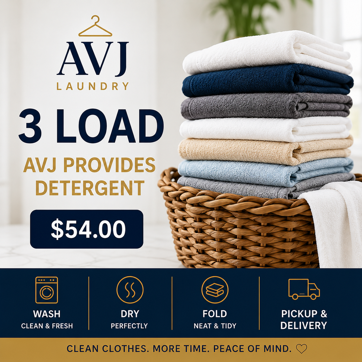 AVJ Laundry – Wash, Dry & Fold Service