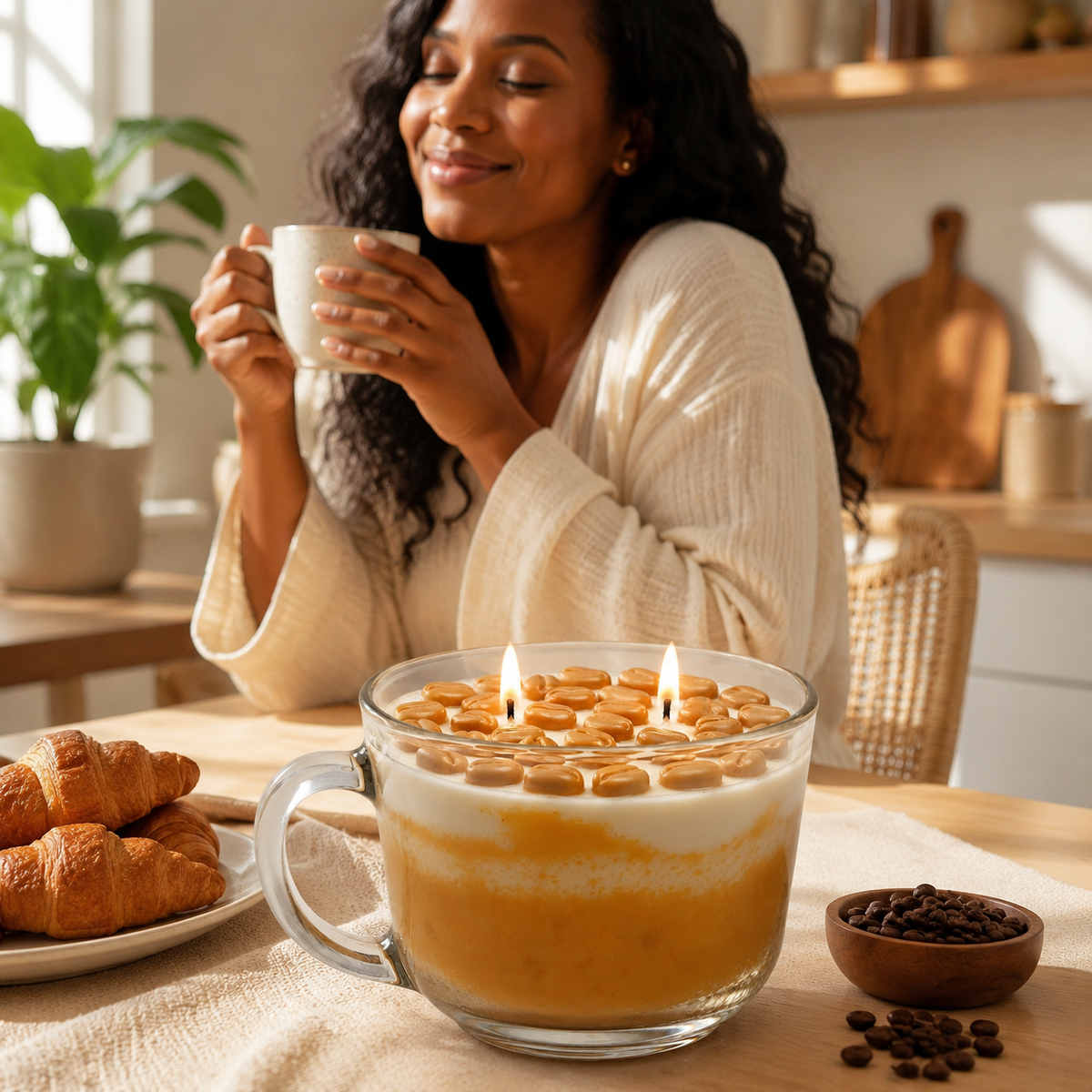Café Caramel Bliss – Double-Wick Coffee Candle