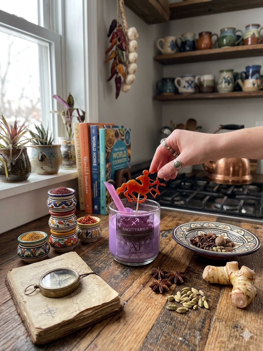 Sagittarius Zodiac Candle — Adventurous Spirit sign