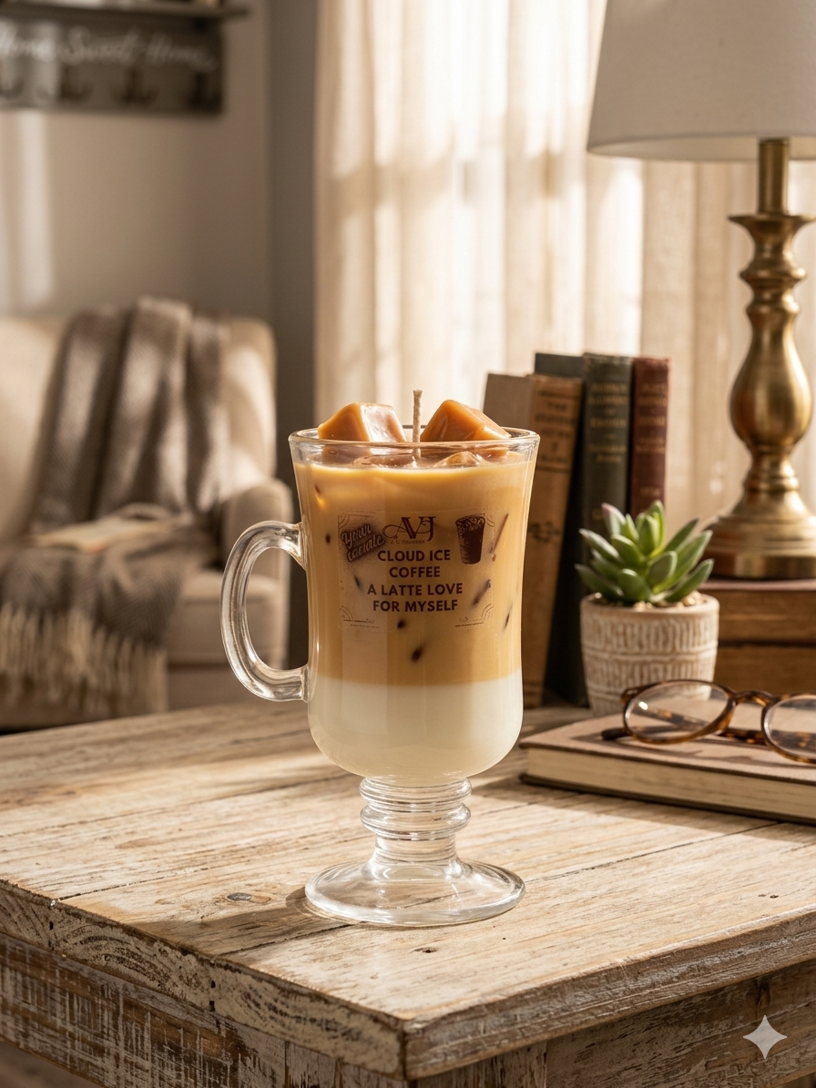 Handmade Gourmet Caramel Iced Coffee Gel Wax Mix Candle - AVJ Collection