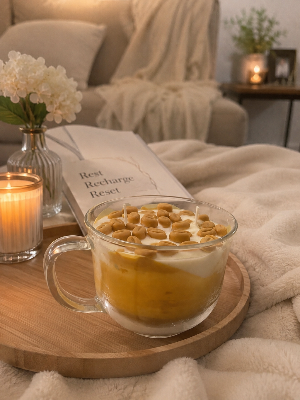 Café Caramel Bliss – Double-Wick Coffee Candle