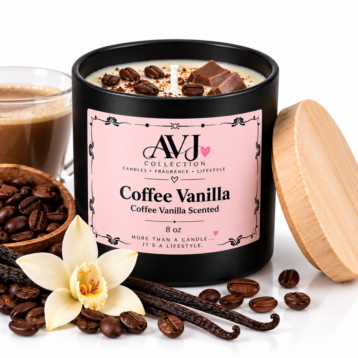 AVJ Collection 8 oz Scented Candle hand poured candle – luxury soy candles,Choose Your Fragrance – Fresh, Cozy, Aromatherapy and Intention Candles