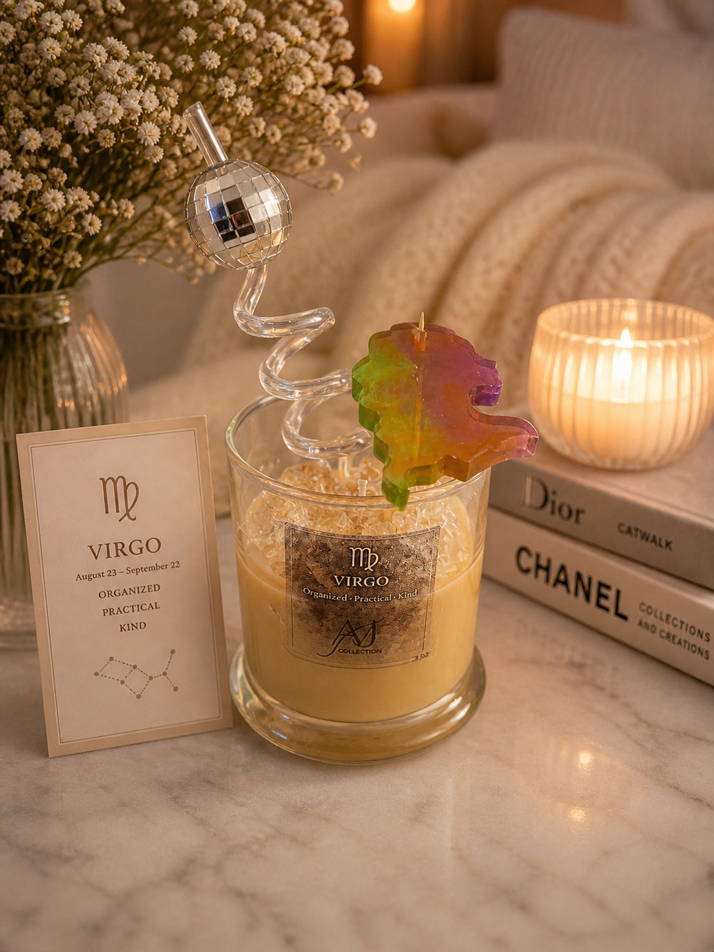 Title: Virgo Zodiac Candle | Handcrafted Soy Candle | Astrology Gift