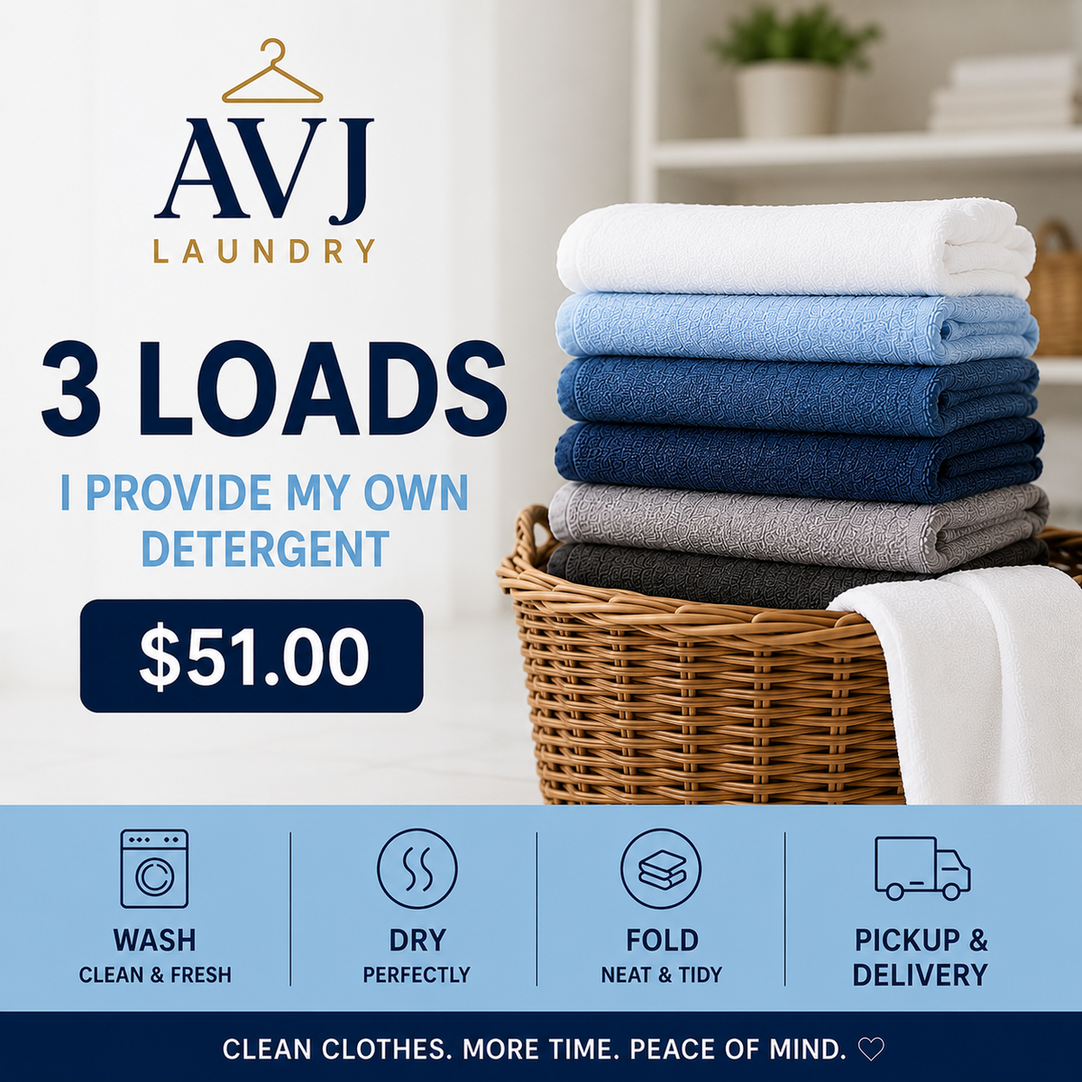 AVJ Laundry – Wash, Dry & Fold Service