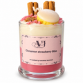 Cinnamon Strawberry Bliss Candle, Strawberry Coconut Scented Candle, Handmade Dessert Candle, Sweet Spice Home Décor