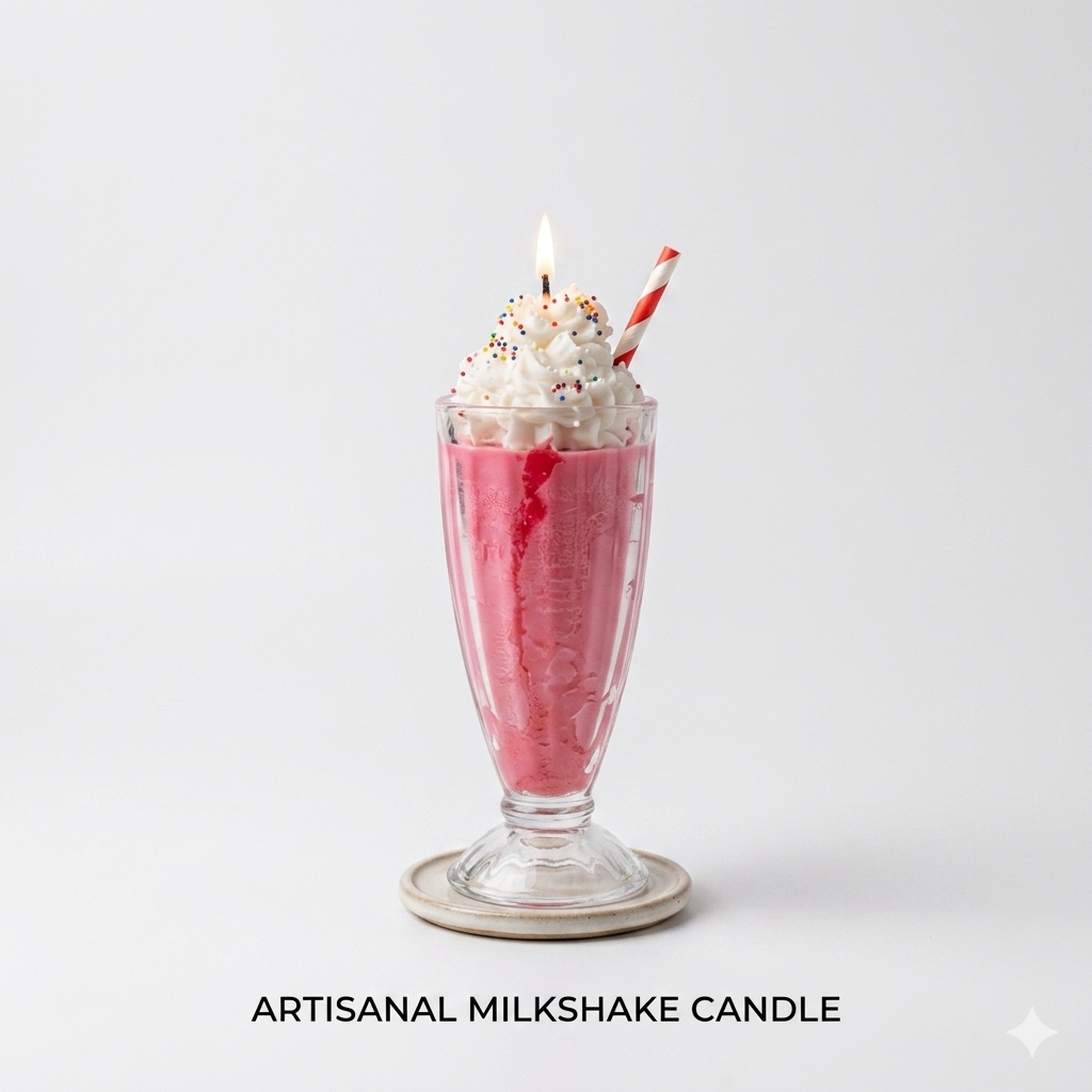 Handcrafted Fudge Milkshake Dessert Candle – Whipped Wax  Drizzle fruit mixes scent