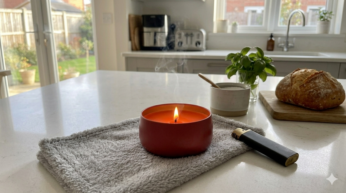 Burning temptation Tin Candle – Vibrant Orange & Red Artisanal Home Fragrance