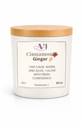 Vanilla Sandalwood Meditation Candle | AVJ Collection | 12oz Coconut Wax | Ginger Lemon Light Scent | Relaxation Candle | Sensitive Friendly | Hand-Poured | Stress Relief Gift