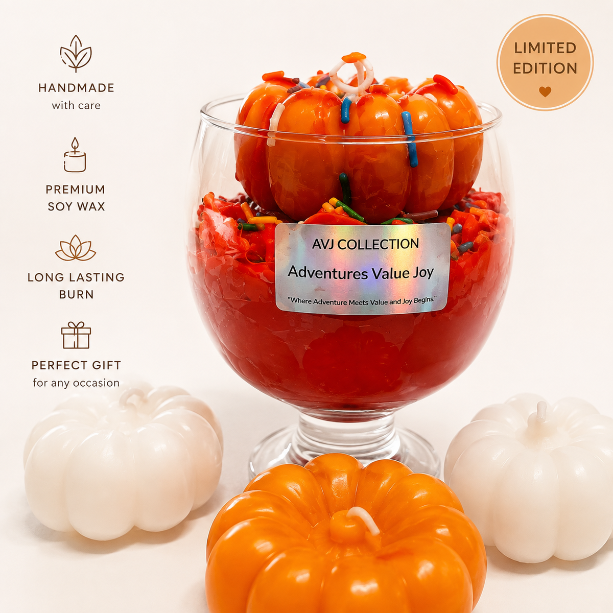 🎃 Pumpkin Sprinkle Delight Candle Halloween Decor