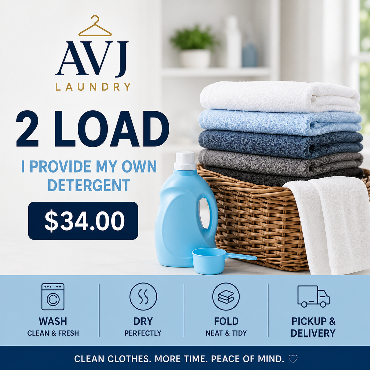 AVJ Laundry – Wash, Dry & Fold Service