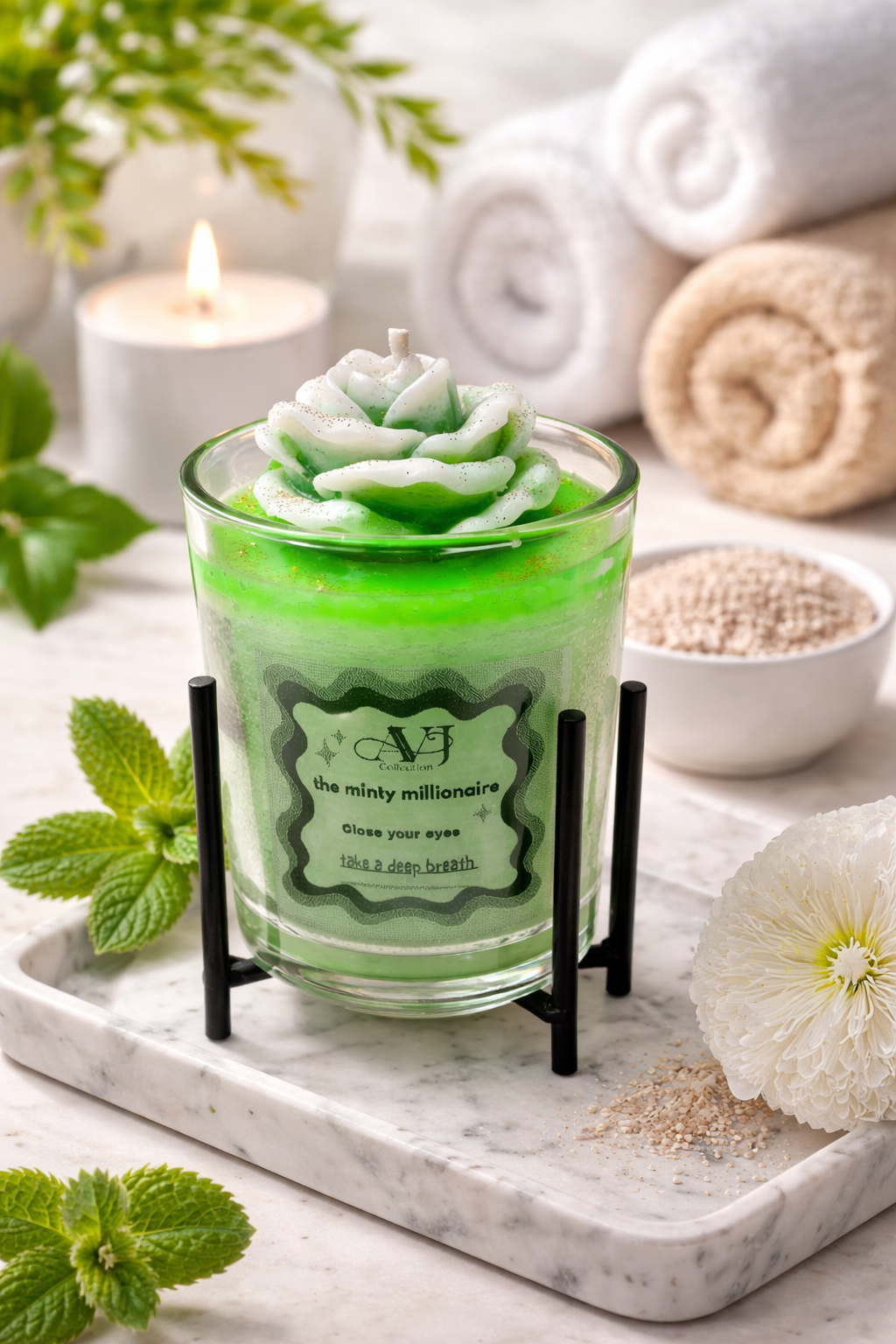 The minty millionaire Floral Infusion Scented Candle