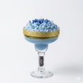Sapphire Fizz Artisan Margarita Candle, Blue, Whipped Wax Frosting, Gold Glitter, Handcrafted Layered Cocktail Style