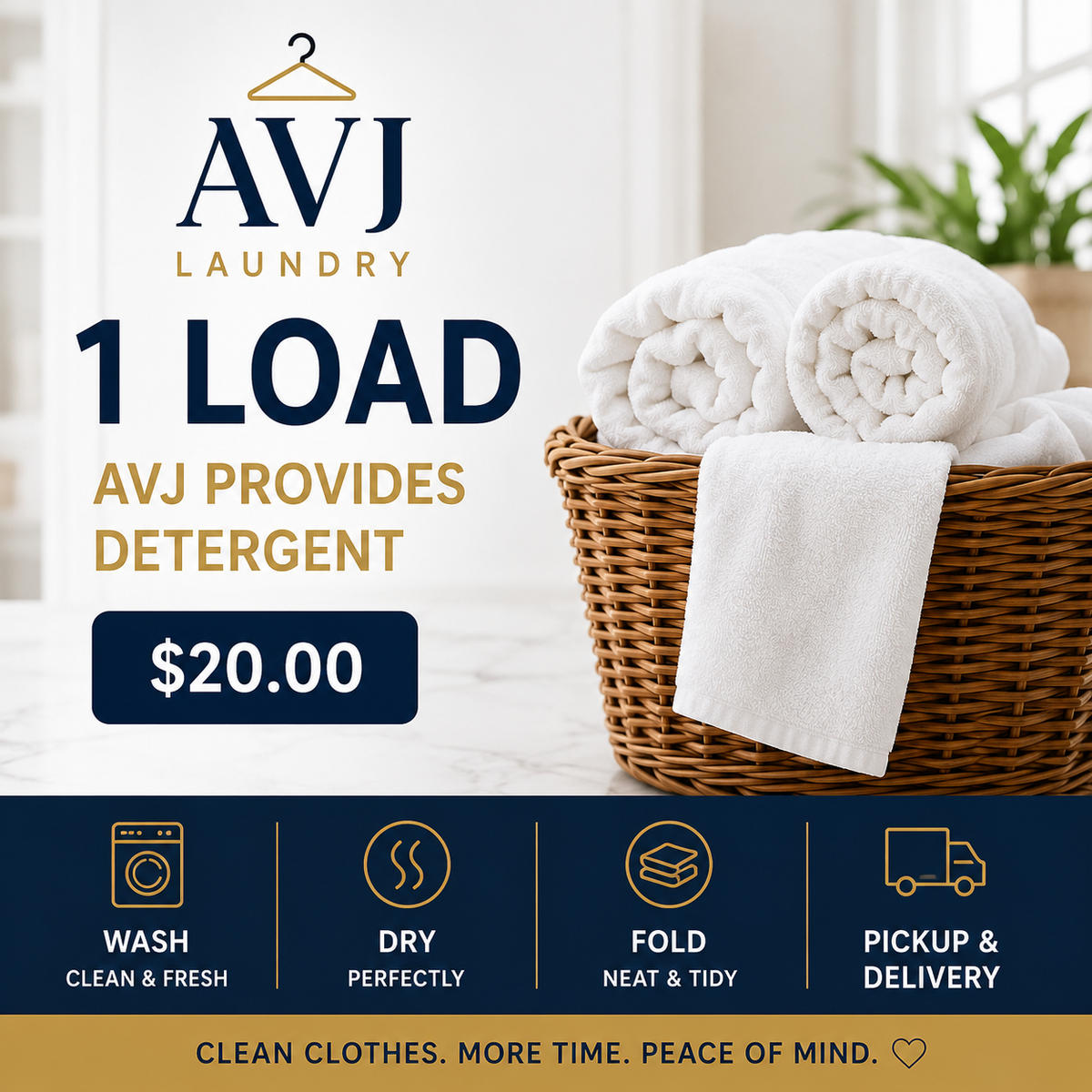 AVJ Laundry – Wash, Dry & Fold Service