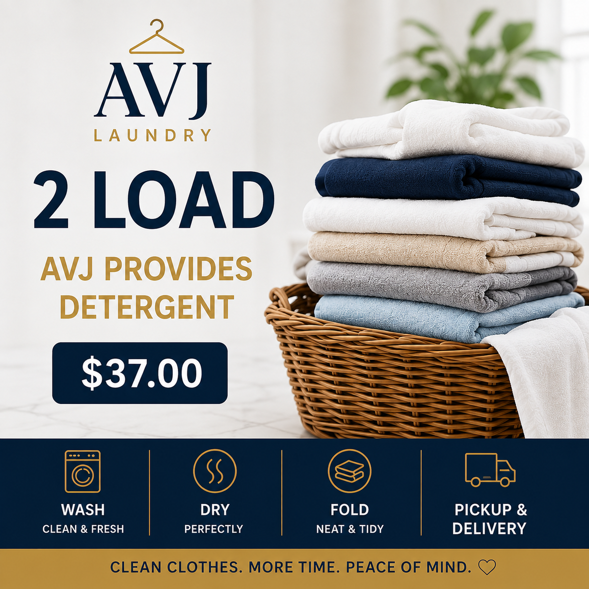 AVJ Laundry – Wash, Dry & Fold Service