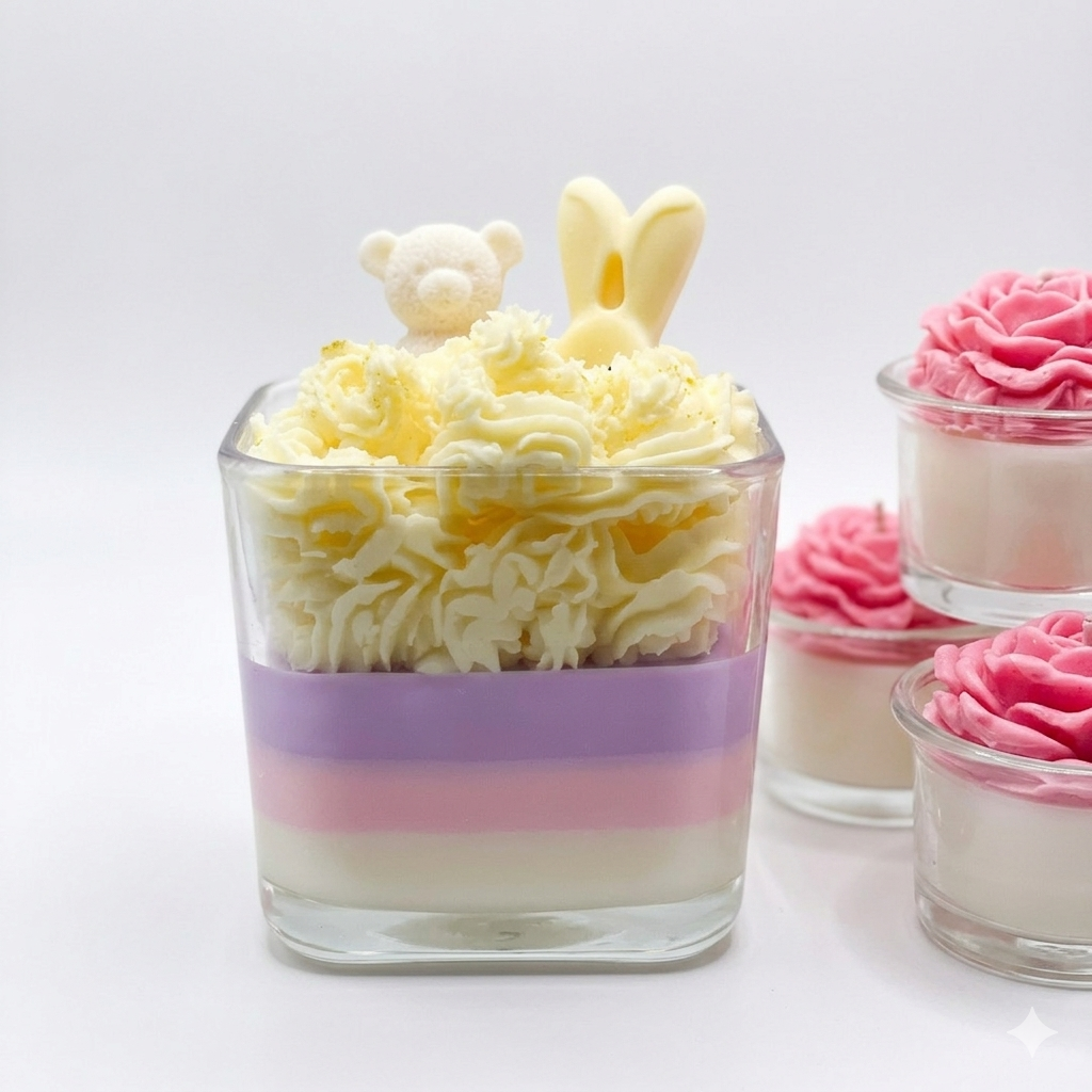 AVJ Collection Fresh Glow Garden Soy Wax Candle, 14oz, Layered, Bunny and Carrot Embeds