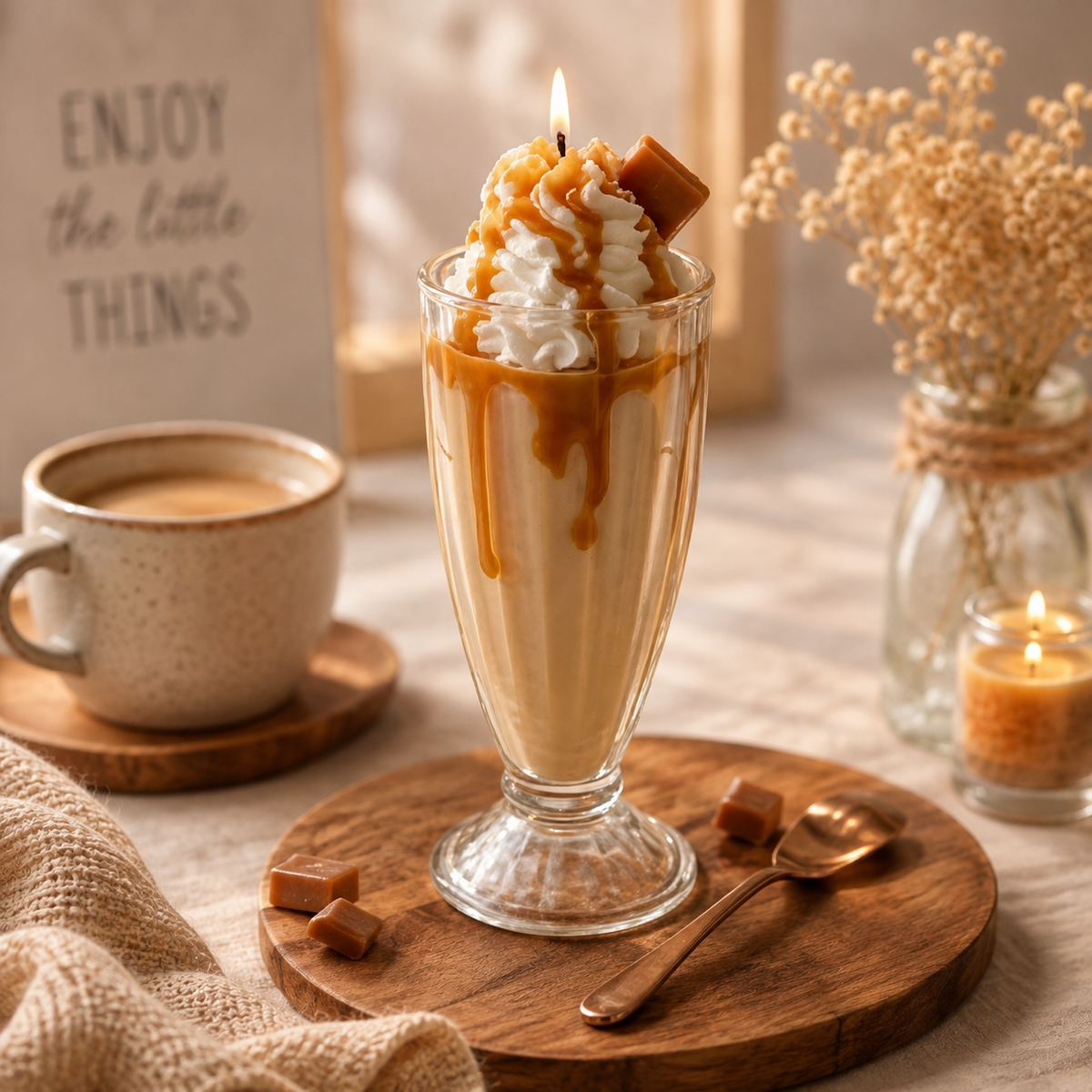 Handcrafted Fudge Milkshake Dessert Candle – Whipped Wax  Drizzle fruit mixes scent