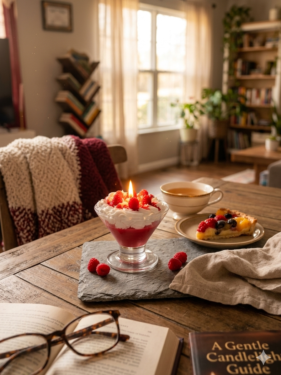 Raspberry Cream Delight Candle
Handcrafted Raspberry & Whipped Cream Dessert Candle