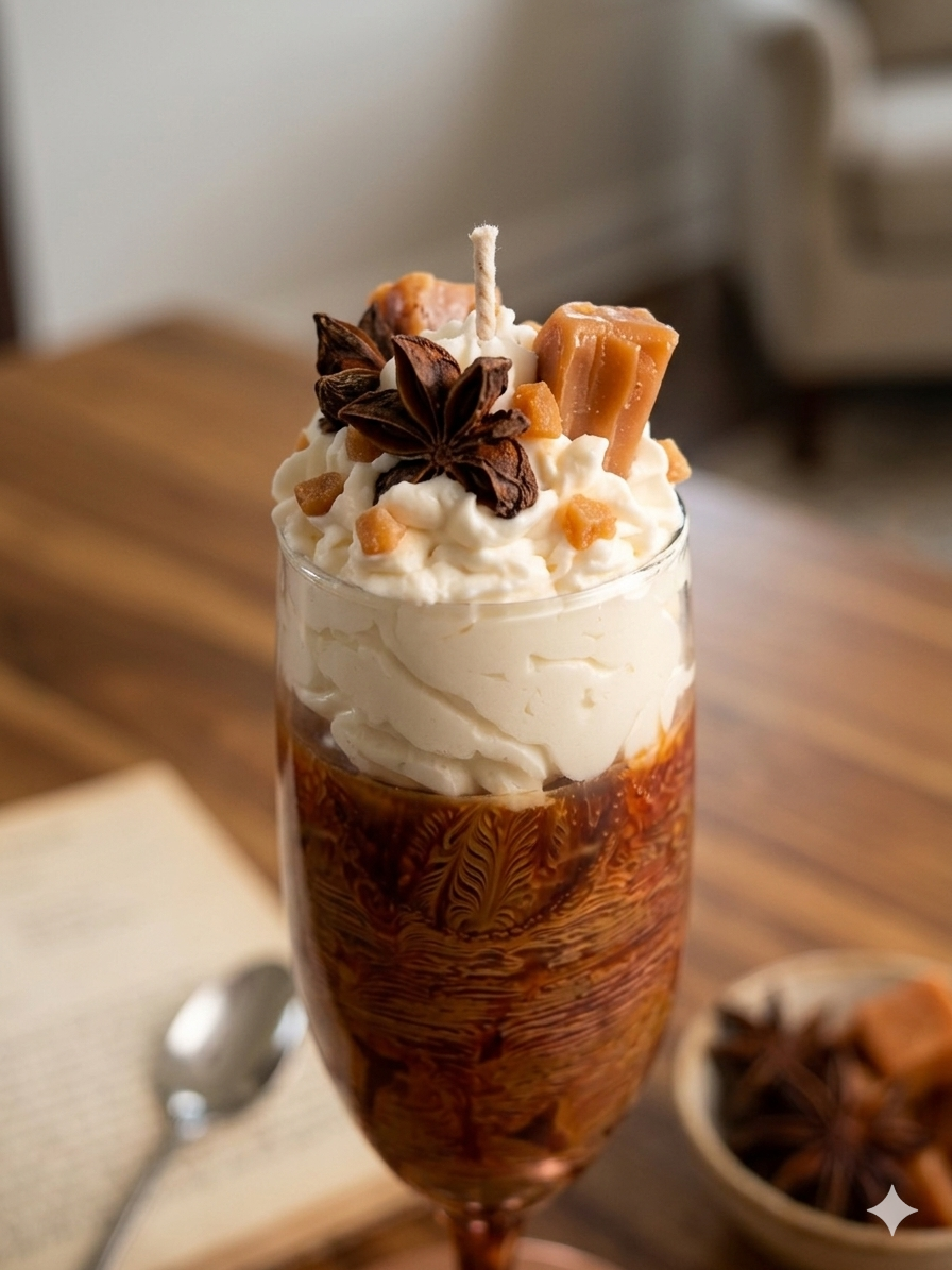 Caramel Crème Brûlée Dessert Candle – Luxury Whipped Wax Candle | Sweet Gourmand Home Décor “vanilla caramel cinnamon scented “