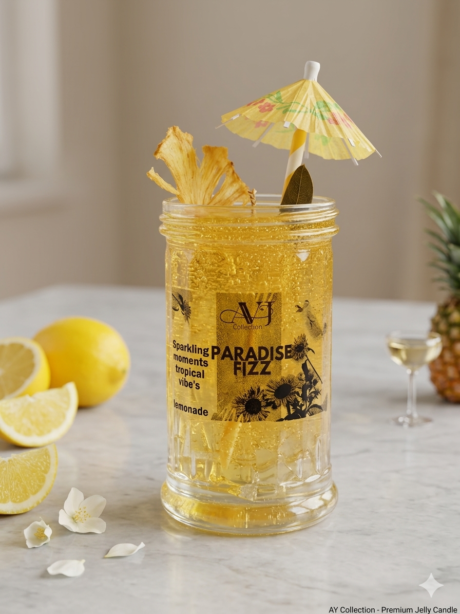 Paradise Fizz: The Ultimate Tropical Escape cocktail candle