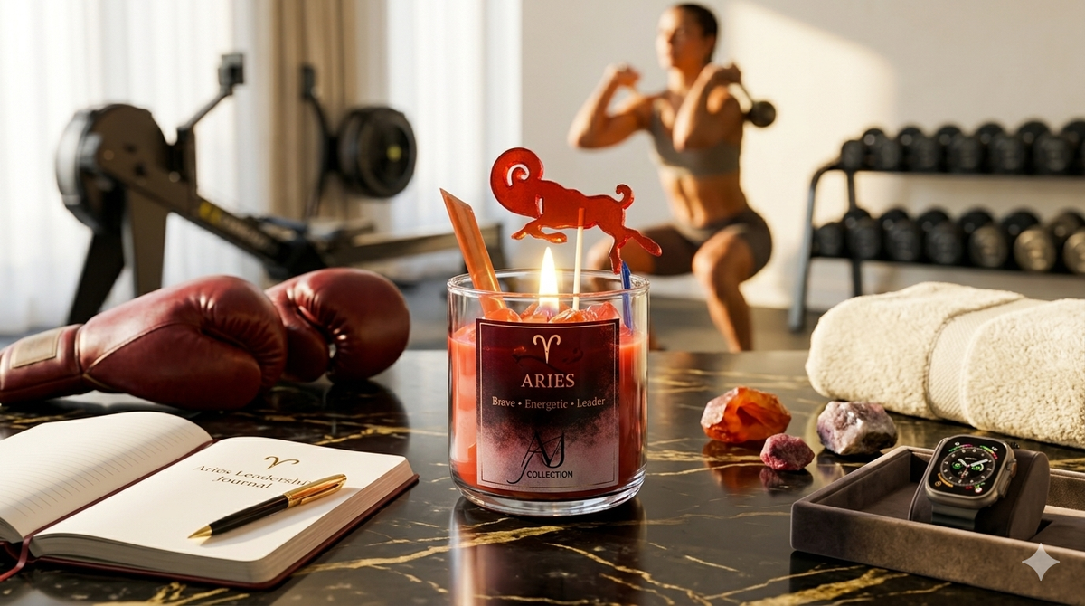 Aries ♈ Brave, Energetic & Leader – Handmade Zodiac Artisan Candle