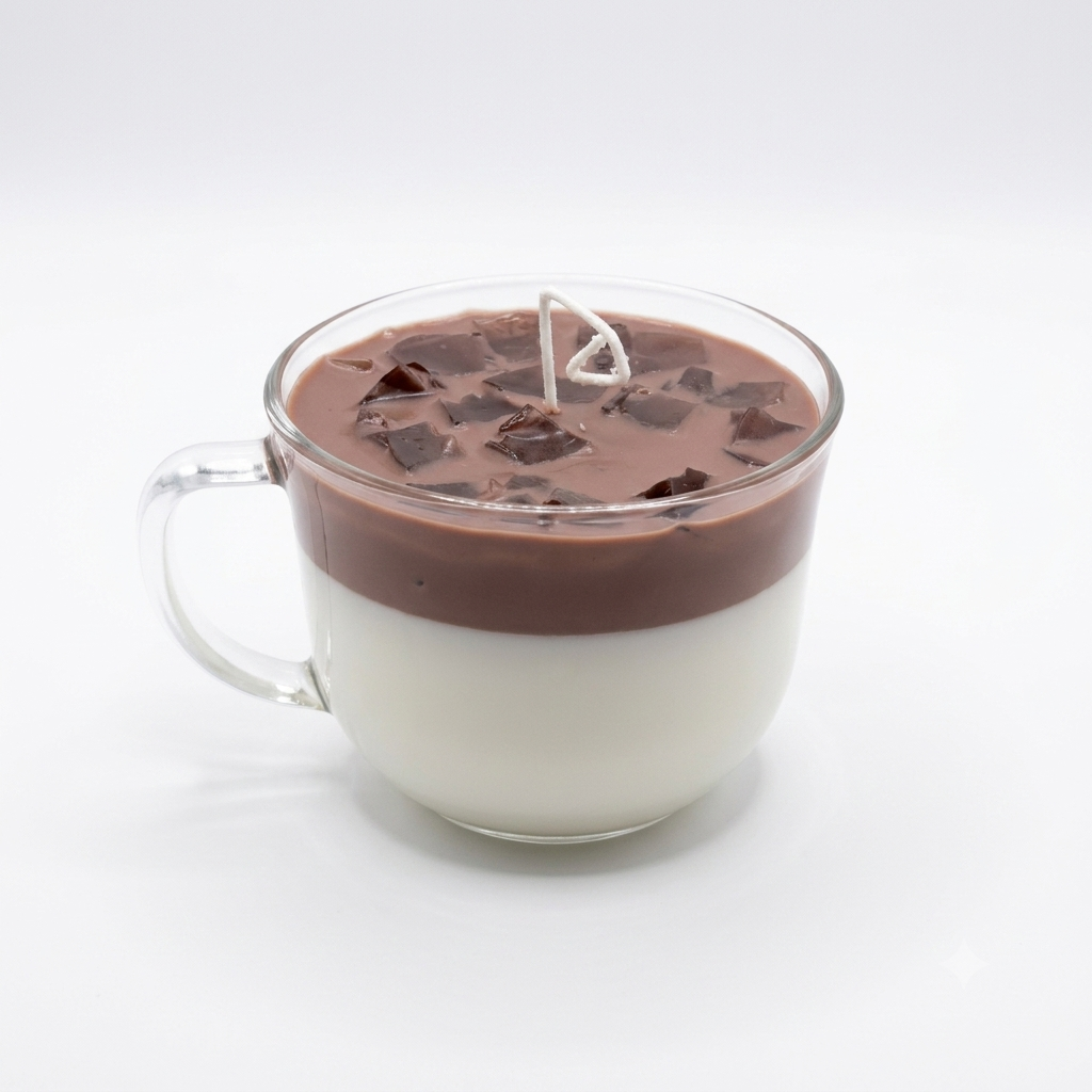 Iced Mocha Candle | Chocolate Vanilla Coffee Candle in a Glass Mug