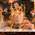 Leo ♌ Zodiac Candle | Rainbow Lion Charm & Cocktail Umbrella Topper