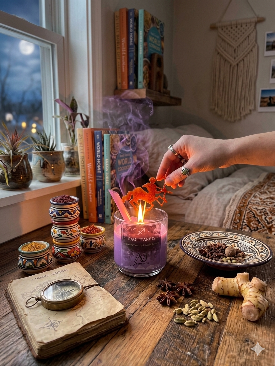 Sagittarius Zodiac Candle — Adventurous Spirit sign