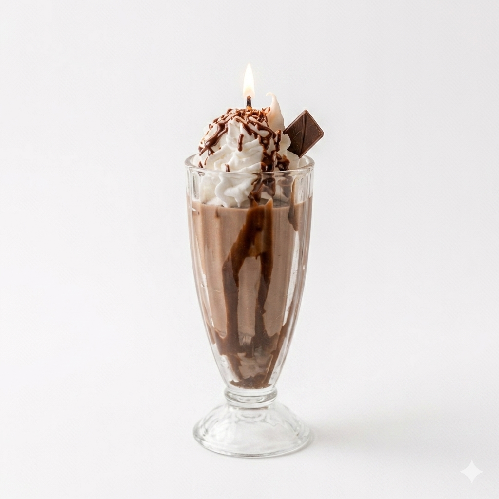 Handcrafted Fudge Milkshake Dessert Candle – Whipped Wax  Drizzle fruit mixes scent