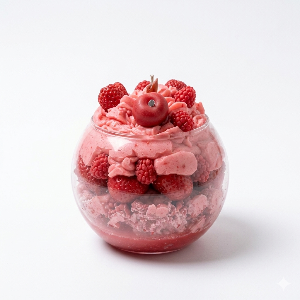 🍓 Strawberry Crumble Dessert Candle – AVJ Collection Gourmet Hand-Poured Soy Wax