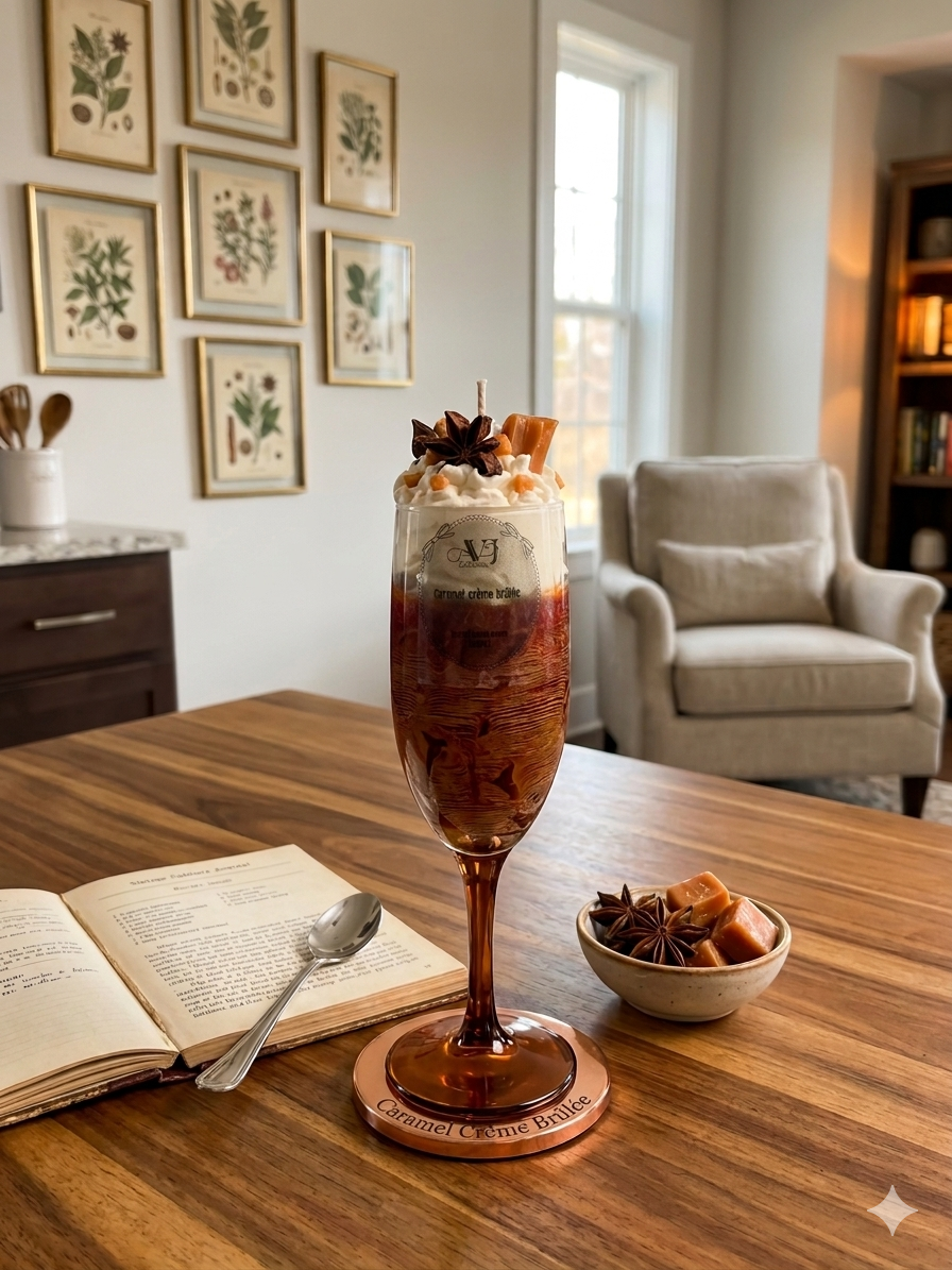 Caramel Crème Brûlée Dessert Candle – Luxury Whipped Wax Candle | Sweet Gourmand Home Décor “vanilla caramel cinnamon scented “