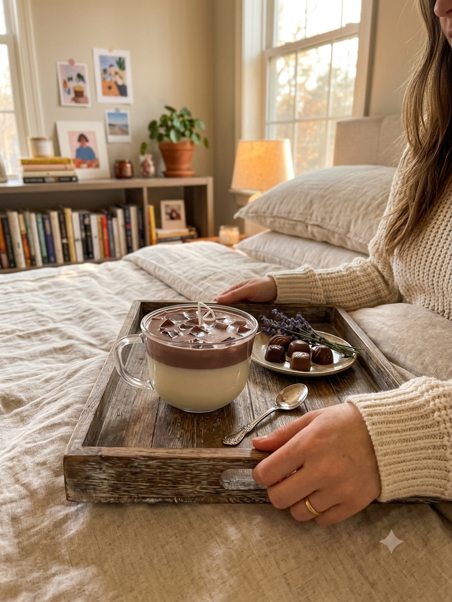 Iced Mocha Candle | Chocolate Vanilla Coffee Candle in a Glass Mug