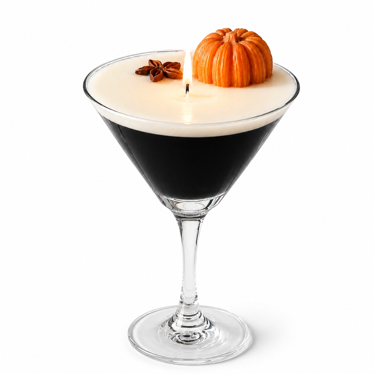 Midnight Pumpkin Spice Martini Candle – Black & Cream Luxury Fall Candle