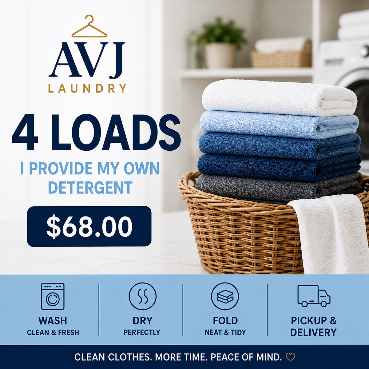 AVJ Laundry – Wash, Dry & Fold Service