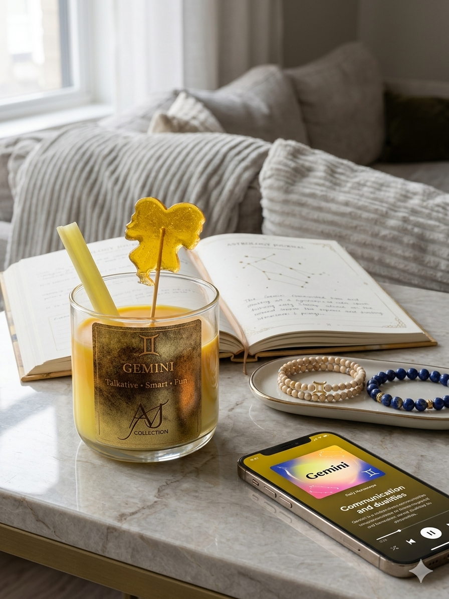 Gemini ♊ Talkative, Smart & Fun Handmade Zodiac Artisan Candle