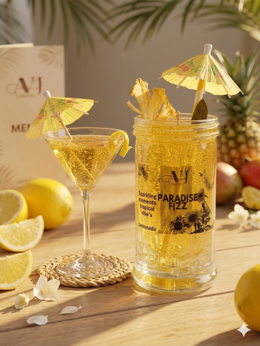 Paradise Fizz: The Ultimate Tropical Escape cocktail candle