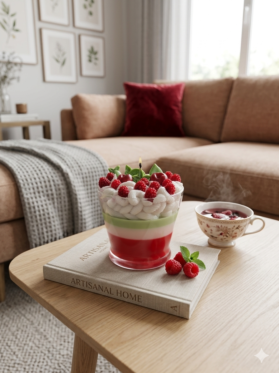 Berry Limeade Parfait | Double-Wick Artisan Dessert Candle Bowl