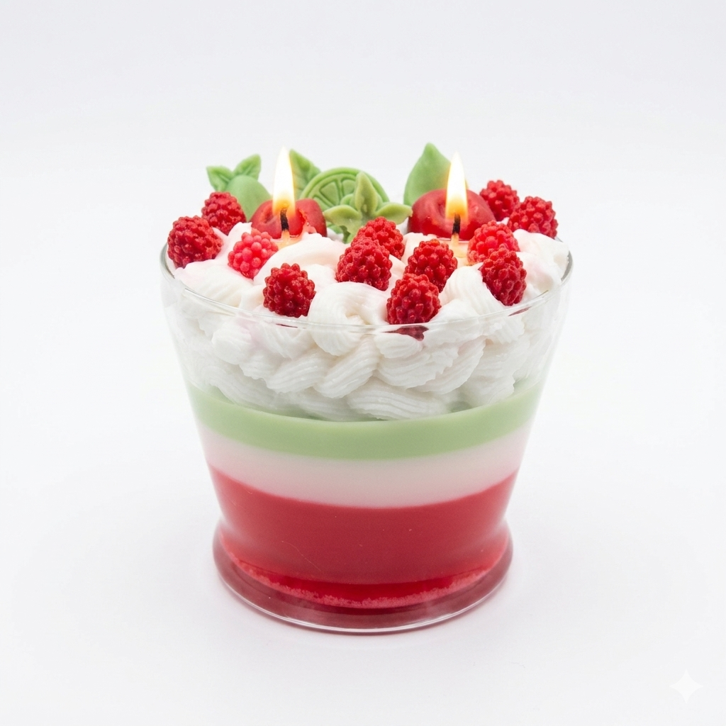 Berry Limeade Parfait | Double-Wick Artisan Dessert Candle Bowl