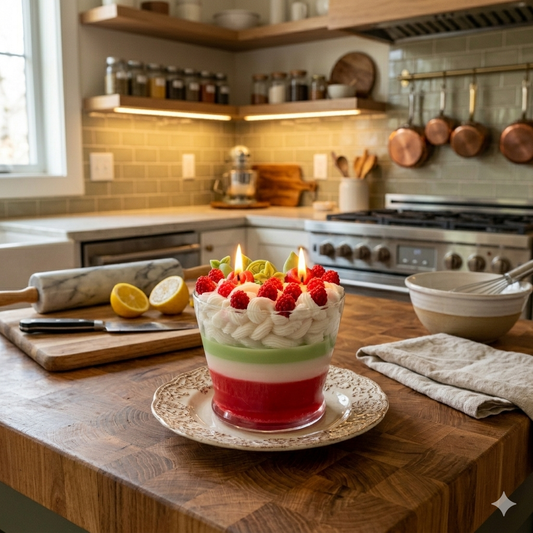 Berry Limeade Parfait | Double-Wick Artisan Dessert Candle Bowl