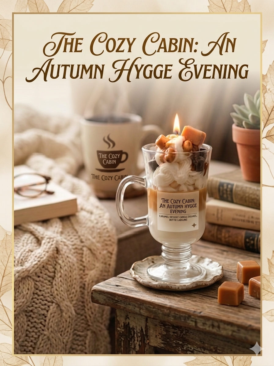 Gourmet Caramel Crème Brûlée Dessert Candle – Hand-Poured Luxury Soy Wax in Clear Glass Mug, Cozy Fall & Autumn Home Decor, Perfect Gift for Coffee & Dessert Lovers