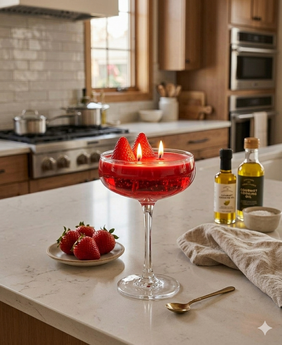 Strawberry Gelée Coupe cocktail Candle strawberry scented candle