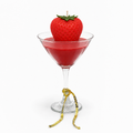 AVJ Collection Strawberry Kiss Cocktail Candle – Red Martini Glass Candle, Romantic Gift & Luxury Home Decor