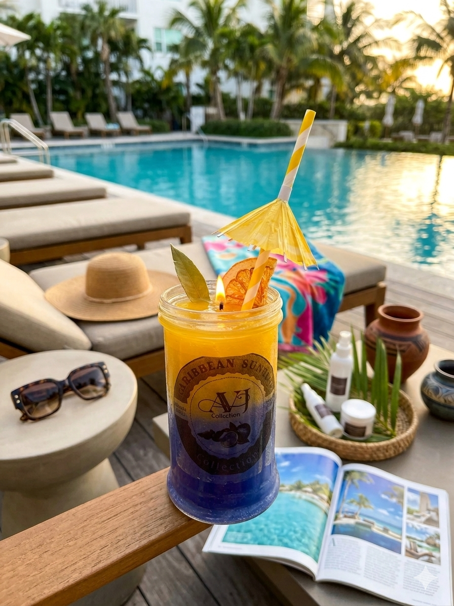Caribbean Sunrise Cocktail Candle – Tropical Luxury