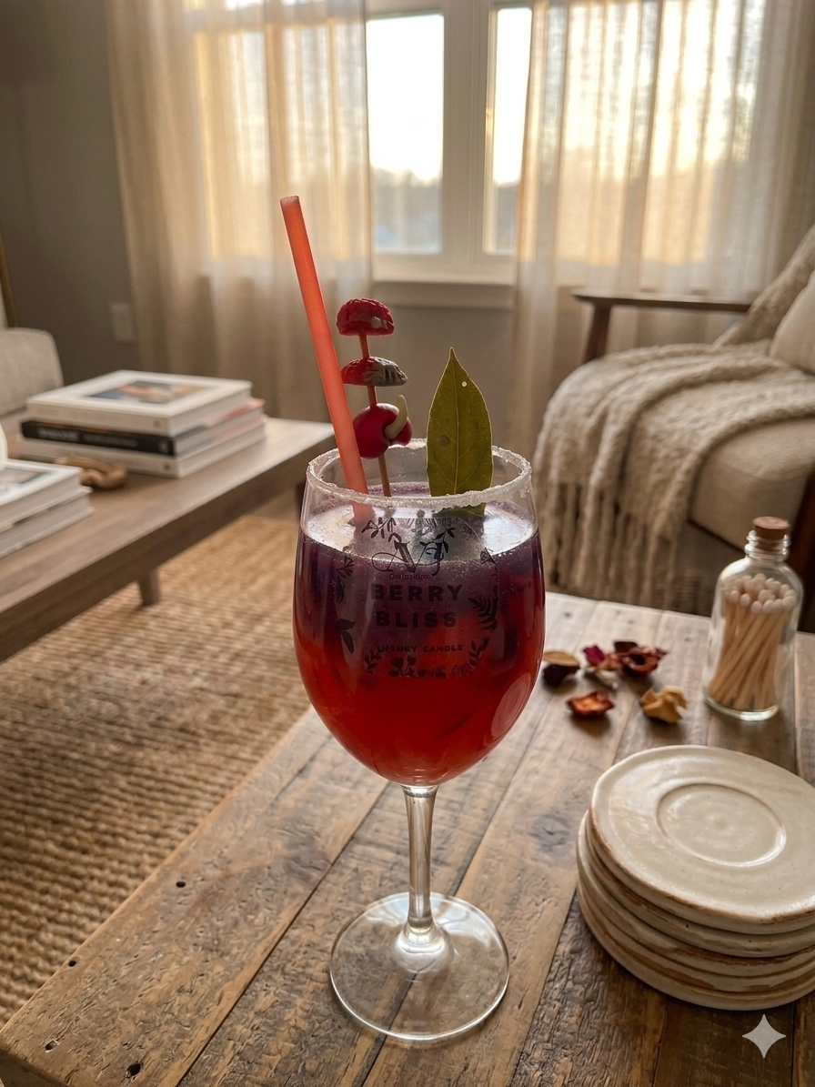 Berry bliss cocktail Juice luxury gift candle , hand made craft